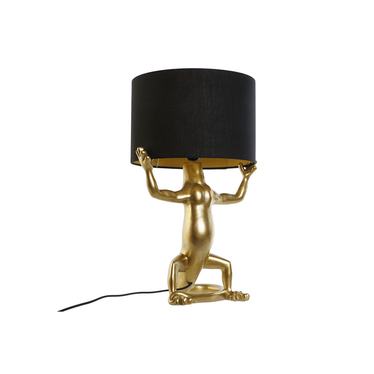 Lampada Da Tavolo Home Esprit Nero Dorato Resina 50 W 220 V 31 X 28 X 50 Cm (2 Unità)