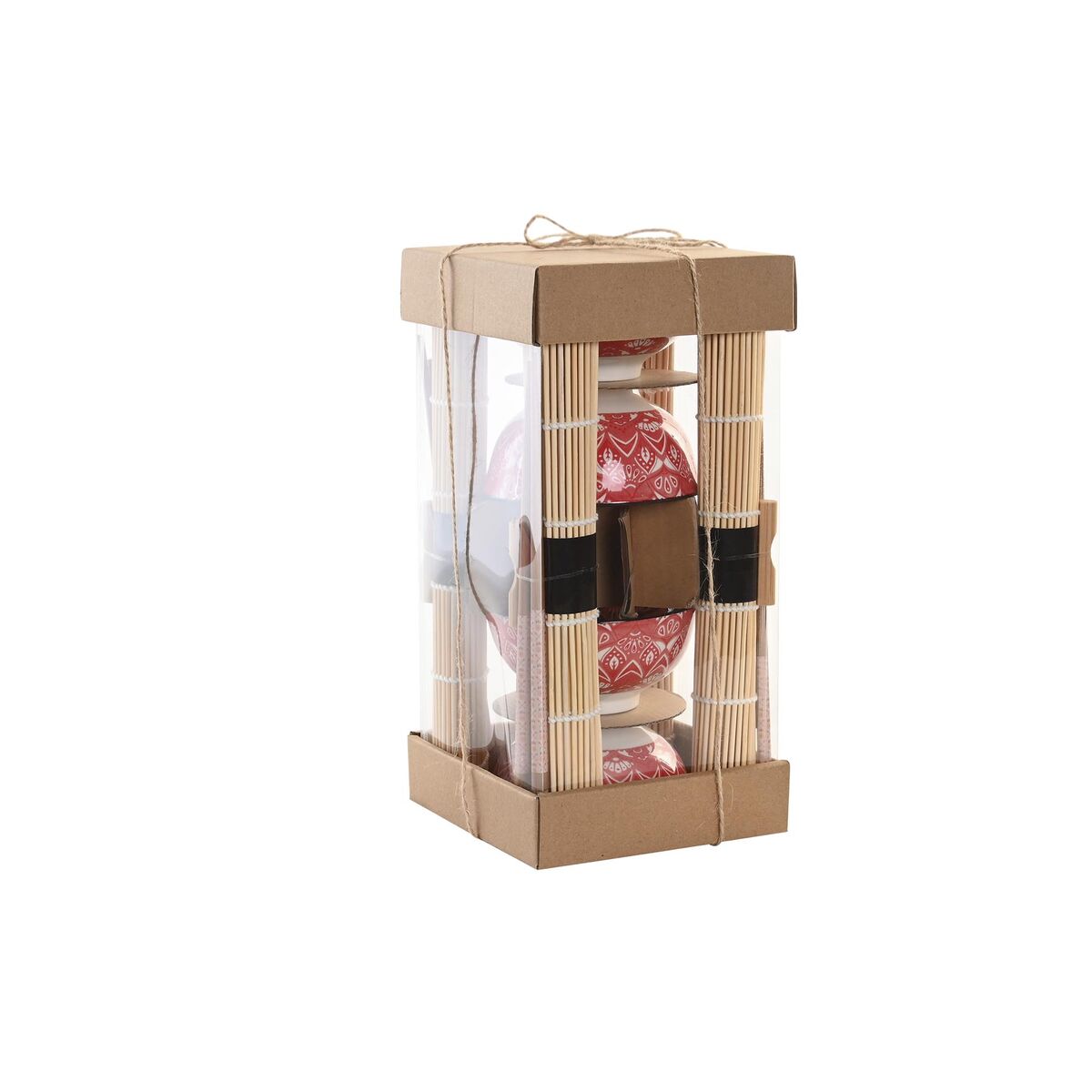 Set Per Sushi Dkd Home Decor 14,5 X 14,5 X 31 Cm Fucsia Mandala Gres Orientale (16 Pezzi) - Image 4