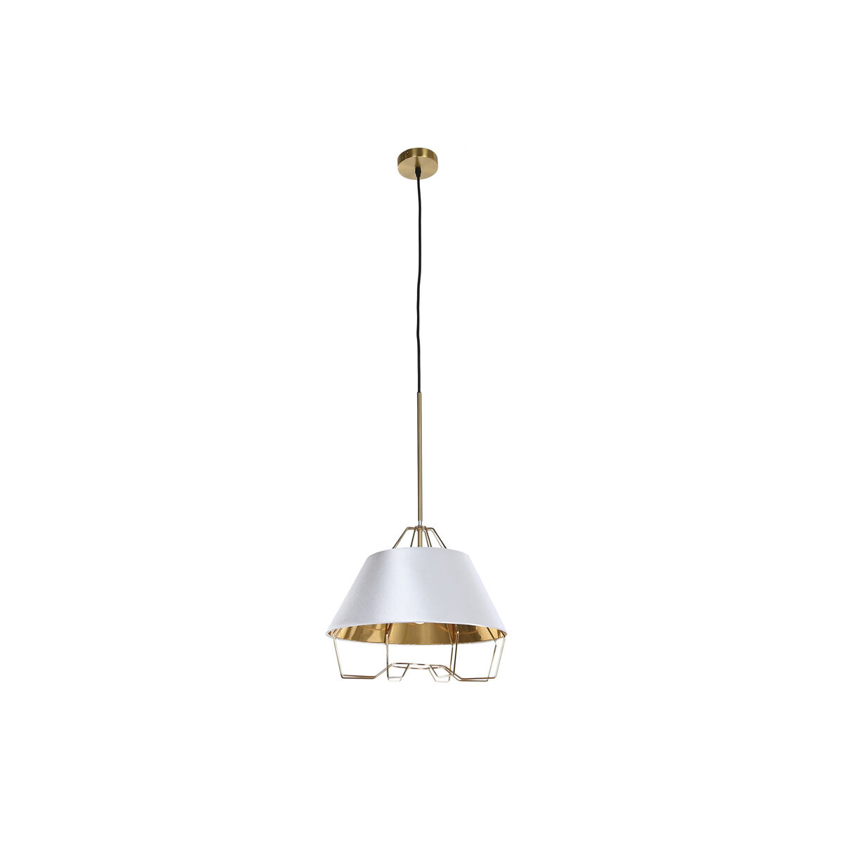 Lampadario Dkd Home Decor Bianco Dorato Pvc Metallo 50 W 38 X 38 X 32 cm