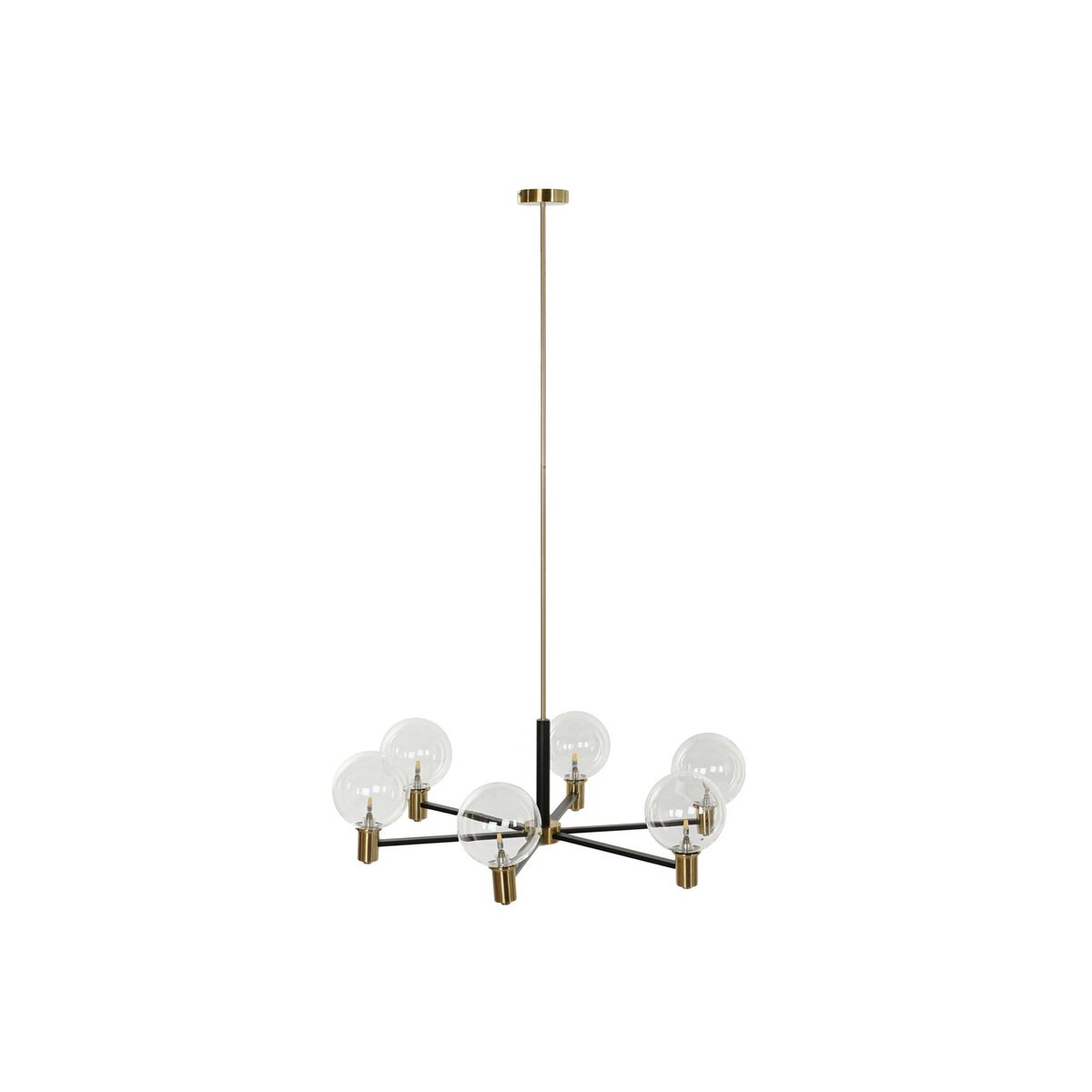 Lampadario Dkd Home Decor 83 X 83 X 128 Cm Cristallo Nero Dorato Metallo 9 W