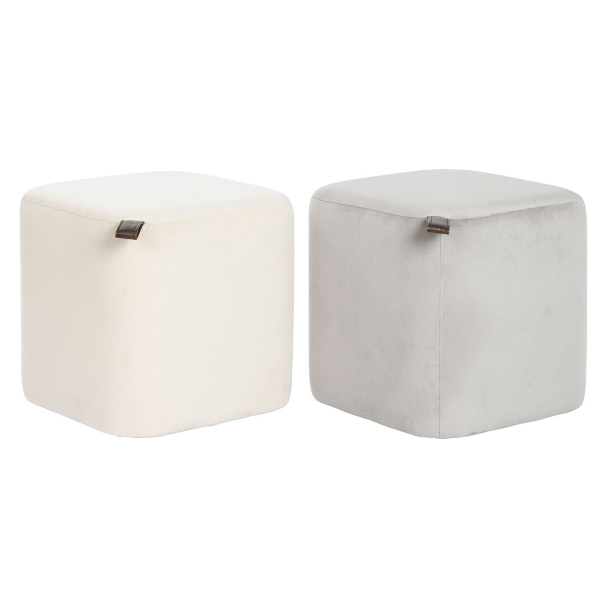 Poggiapiedi Dkd Home Decor Giallo Azzurro Beige Grigio Scandi 35 X 35 X 35 Cm (2 Unità)