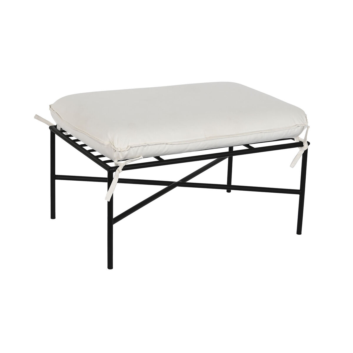 Poggiapiedi Home Esprit Bianco Nero Metallo Città 75 X 50 X 45 cm
