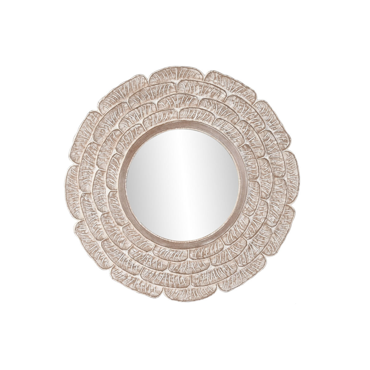 Specchio Da Parete Dkd Home Decor Bianco Naturale Indiano Decapaggio 90 X 1,5 X 90 Cm (90 Pezzi)