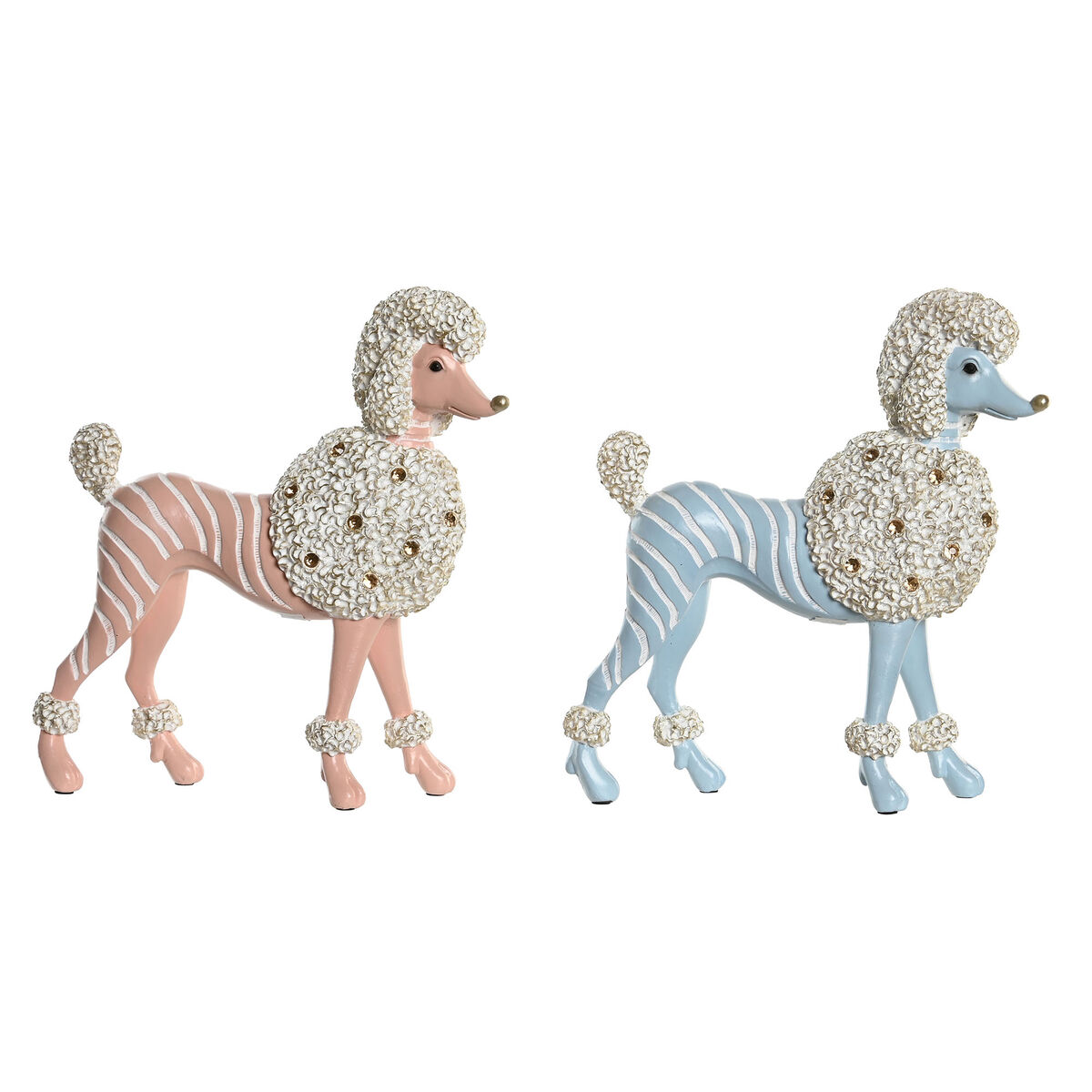 Statua Decorativa Dkd Home Decor Scandi 25 X 8 X 27,5 Cm Azzurro Rosa (2 Unità)
