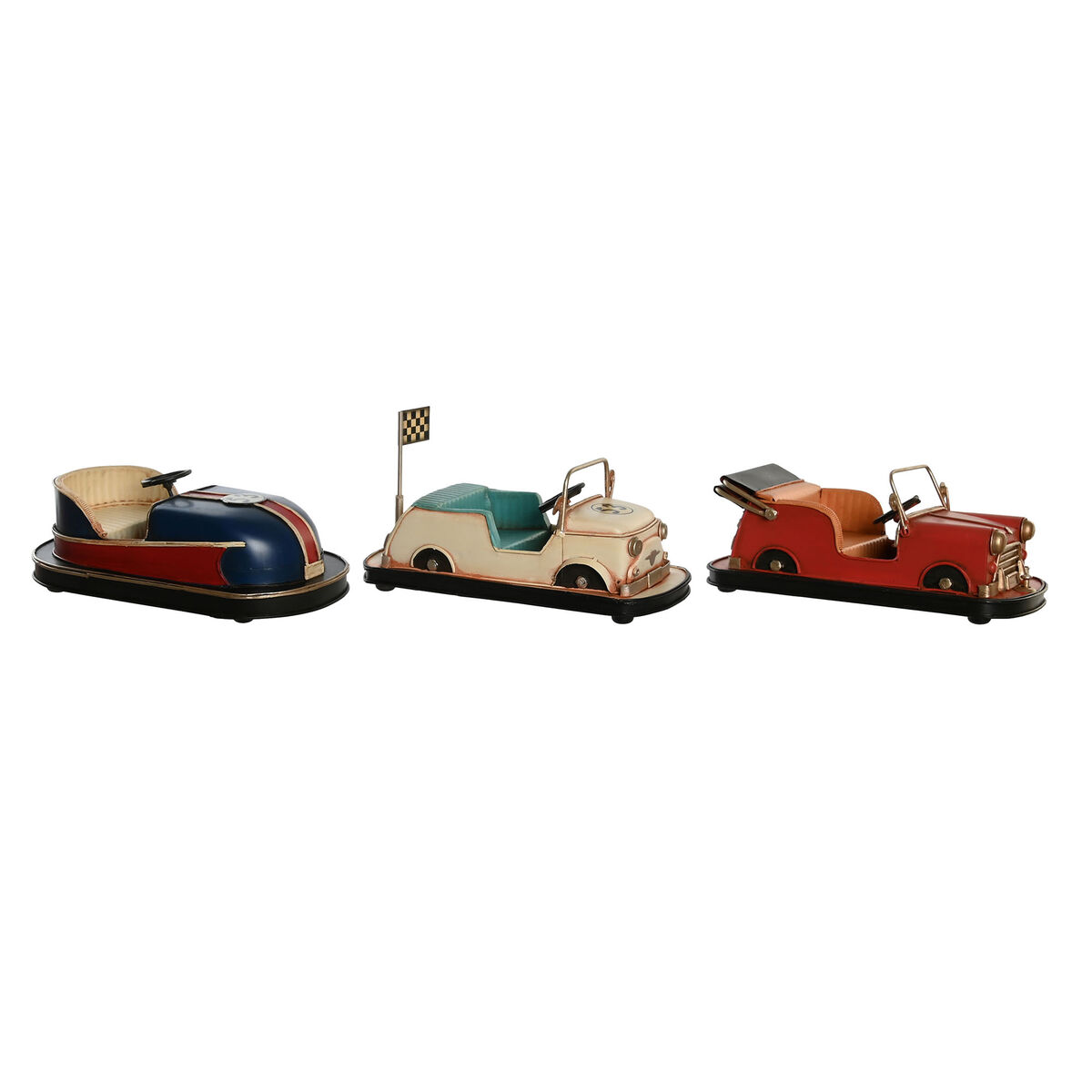 Statua Decorativa Dkd Home Decor Bianco Rosso Blu Marino Vintage 23,5 X 11,5 X 10 Cm (3 Unità)