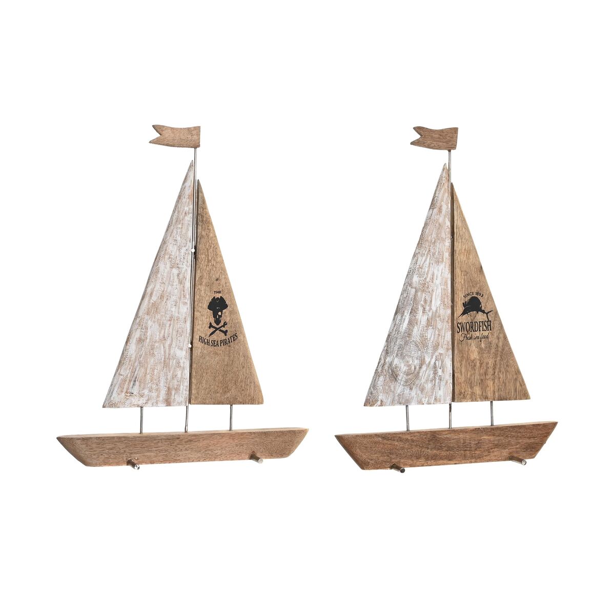 Statua Decorativa Dkd Home Decor 36,5 X 10 X 54 Cm 37,5 X 10 X 48 Cm Marrone (2 Unità)