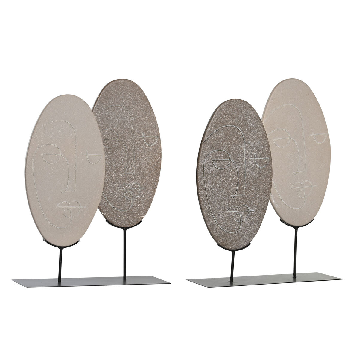 Statua Decorativa Dkd Home Decor Beige Marrone Chiaro Moderno 27 X 8 X 35,5 Cm (2 Unità)