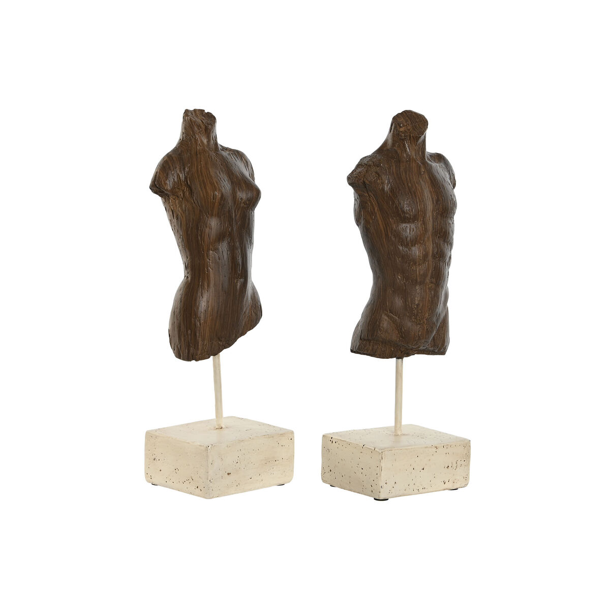 Statua Decorativa Home Esprit Bianco Marrone Chiaro Busto 9,5 X 8 X 31 Cm (2 Unità)
