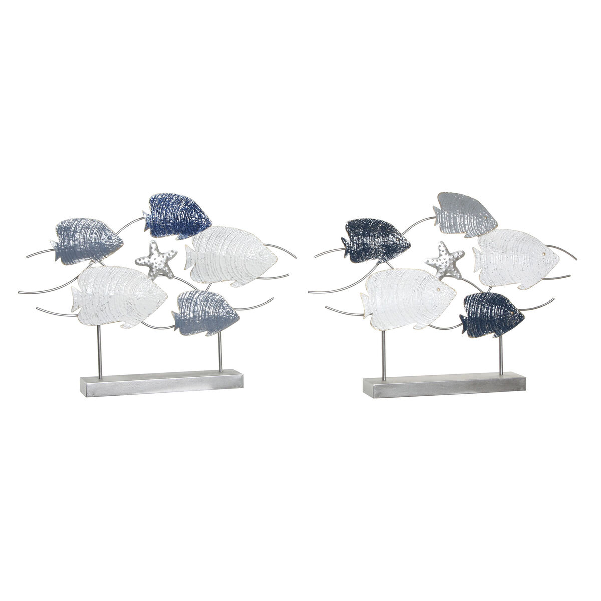 Statua Decorativa Dkd Home Decor 63 X 9 X 44 Cm Grigio Azzurro Bianco Spirali (2 Unità)