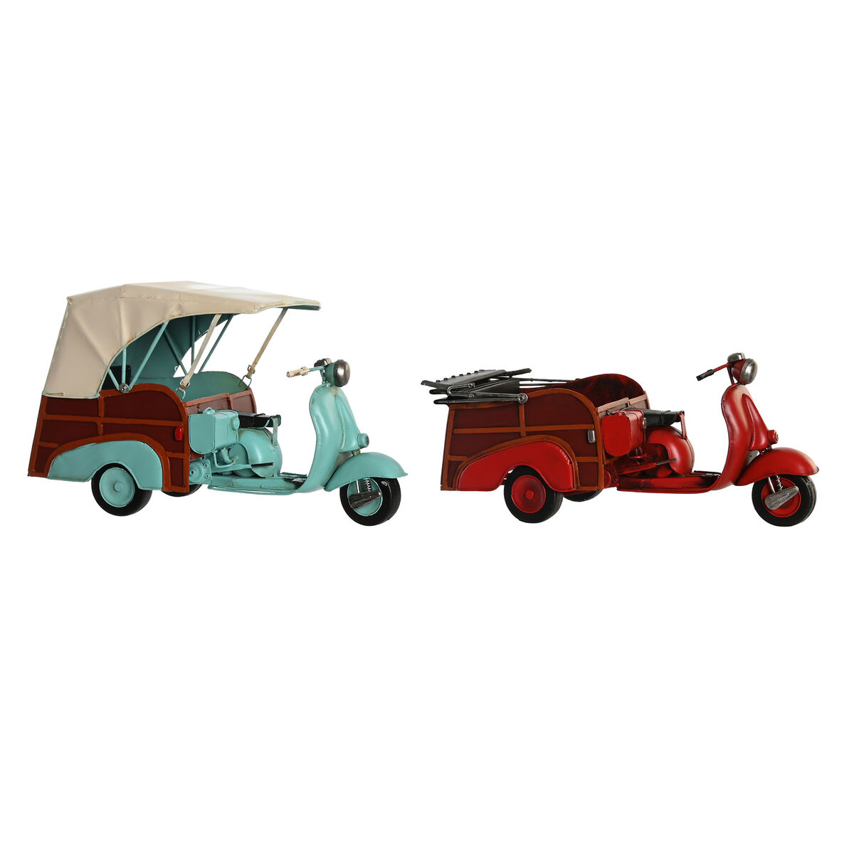 Statua Decorativa Dkd Home Decor Azzurro Rosso Vintage 38 X 16 X 22 Cm (2 Unità)