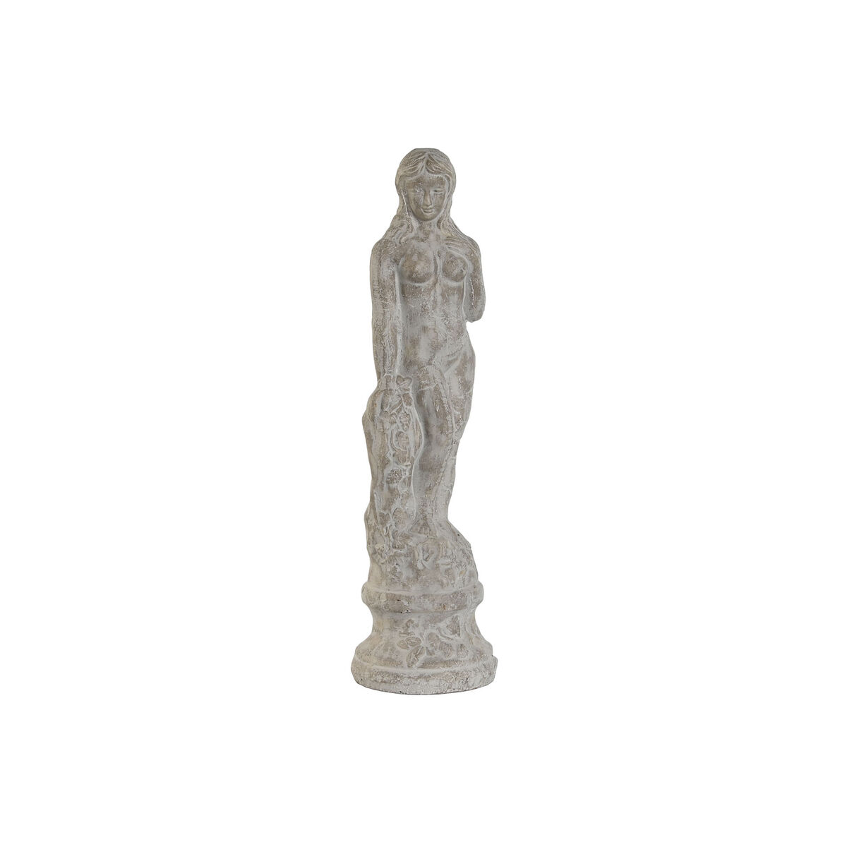 Statua Decorativa Home Esprit Grigio Donna Romantico Finitura Invecchiata 17 X 17 X 61 cm