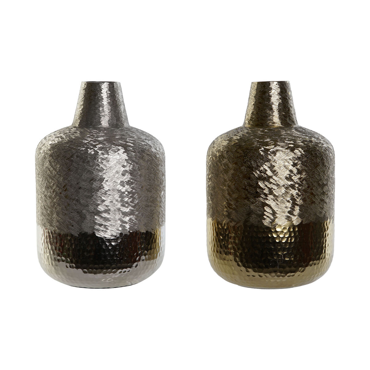 Vaso Dkd Home Decor Dorato Argentato Alluminio Moderno 22 X 22 X 33 Cm (2 Unità)