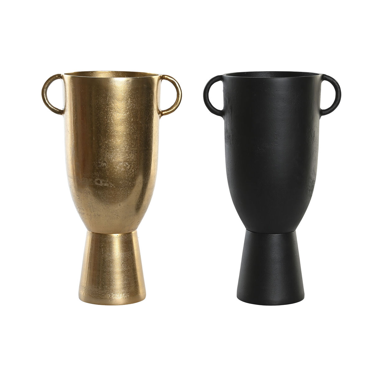 Vaso Dkd Home Decor 25 X 18 X 41 Cm Nero Dorato Alluminio Moderno (2 Unità)