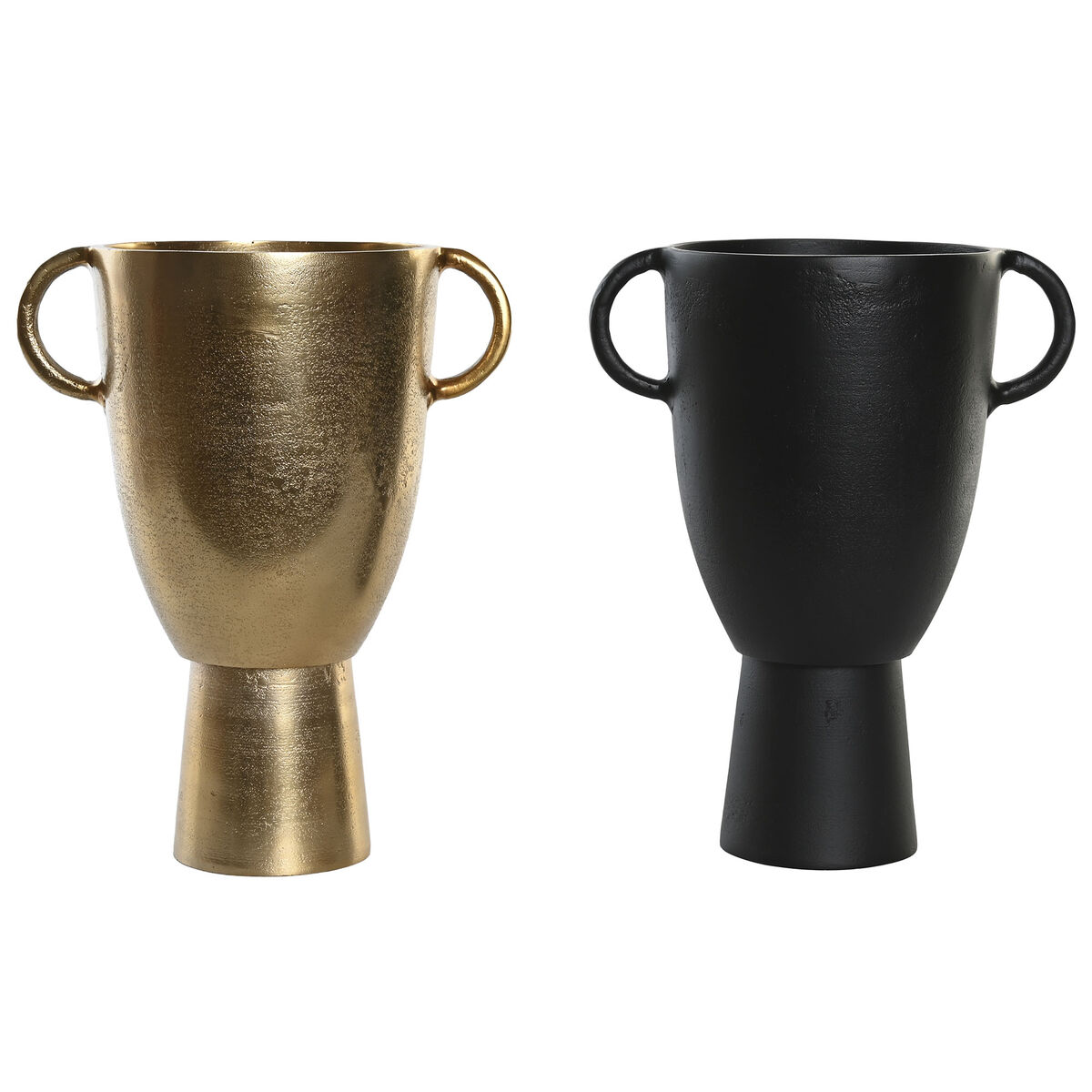 Vaso Dkd Home Decor 23 X 16 X 29 Cm Nero Dorato Alluminio Moderno (2 Unità)