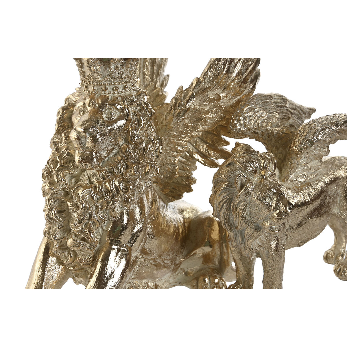 Statua Decorativa Home Esprit Dorato Leone 20 X 10,5 X 17,5 Cm 29 X 13 X 25 Cm (2 Unità)
