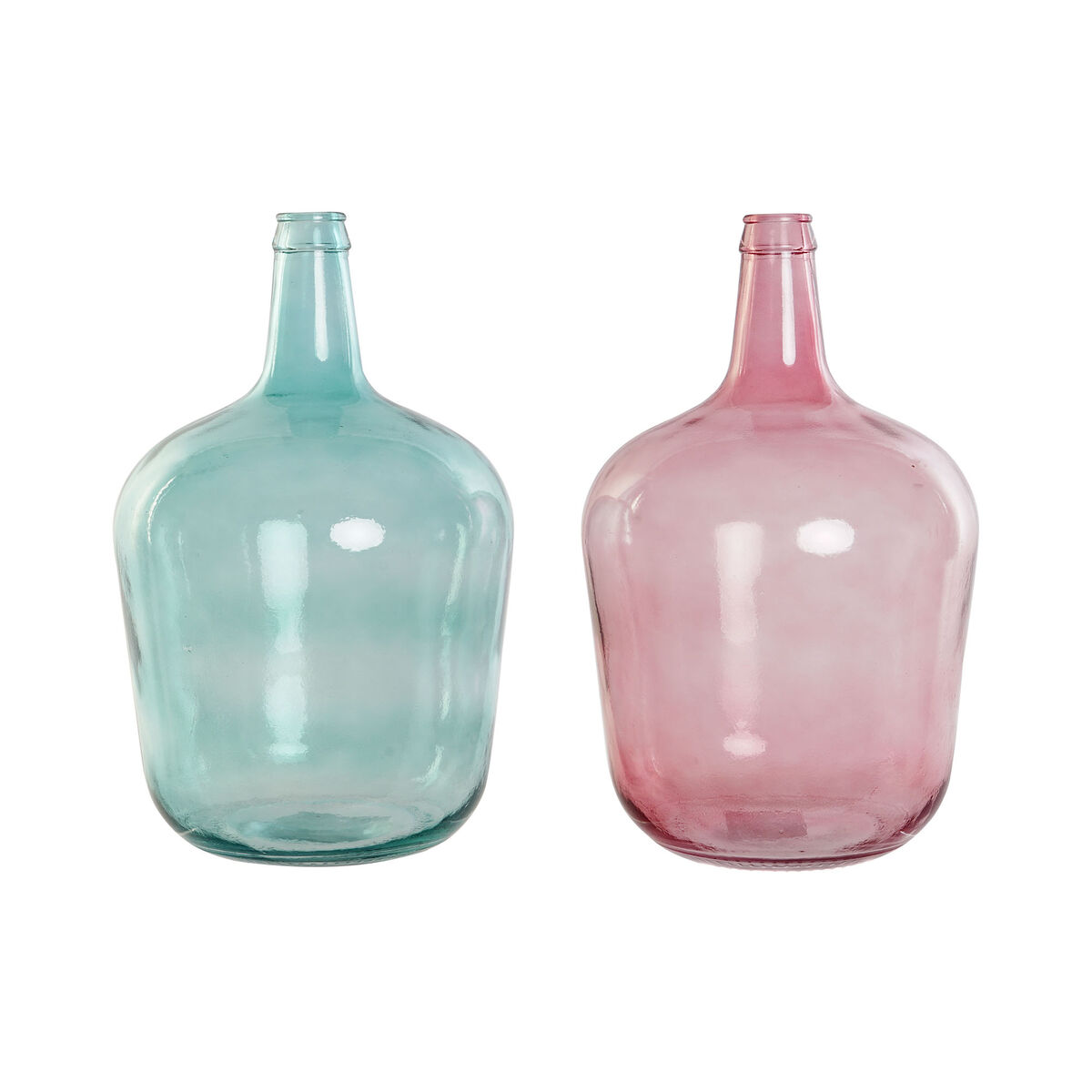 Vaso Dkd Home Decor Verde Rosa Vetro Temperato 25 X 25 X 40 Cm (2 Unità)