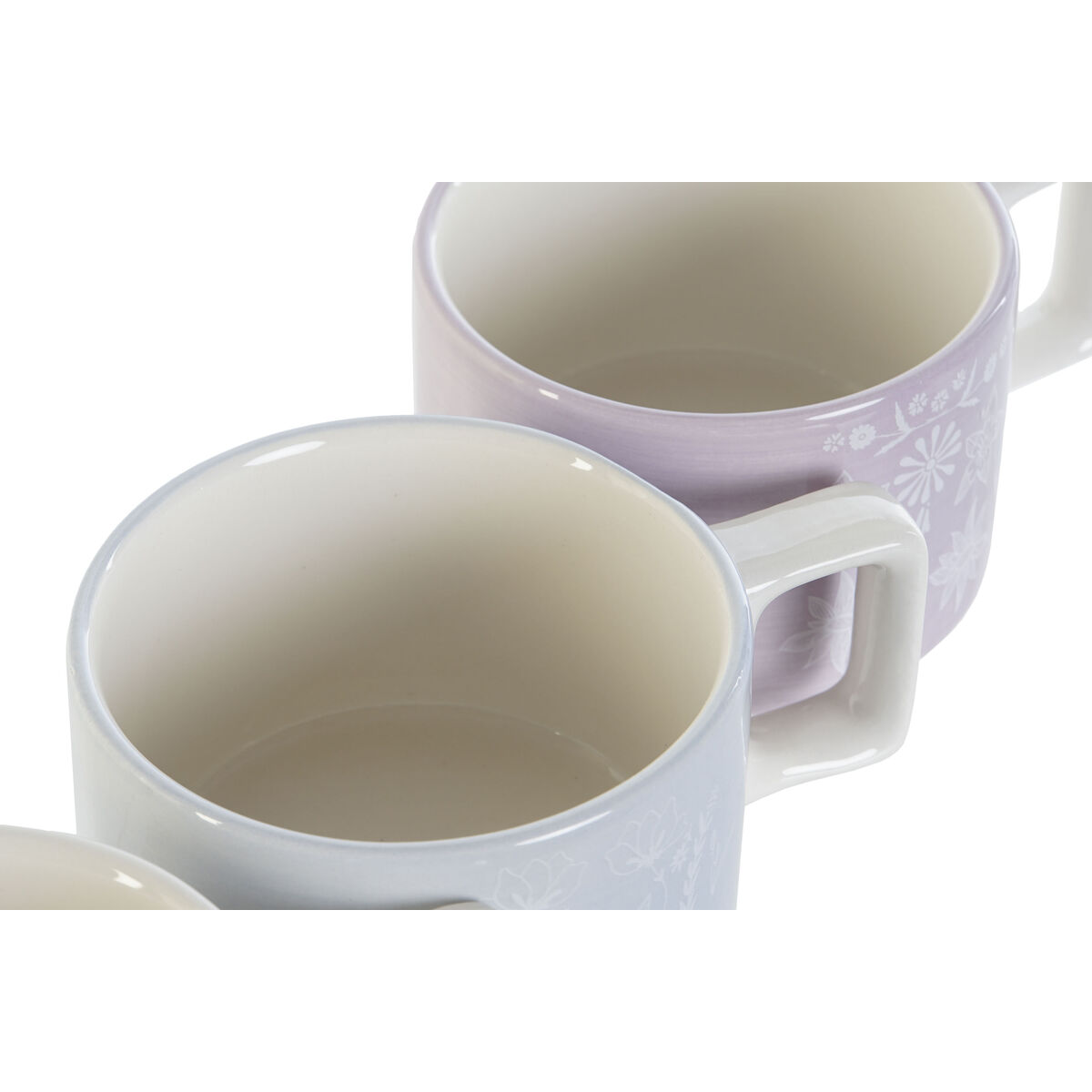 Set Di Tazze Da Caffè Dkd Home Decor Verde Blu Cielo Lilla Metallo Bambù Dolomite 260 ml - Image 3