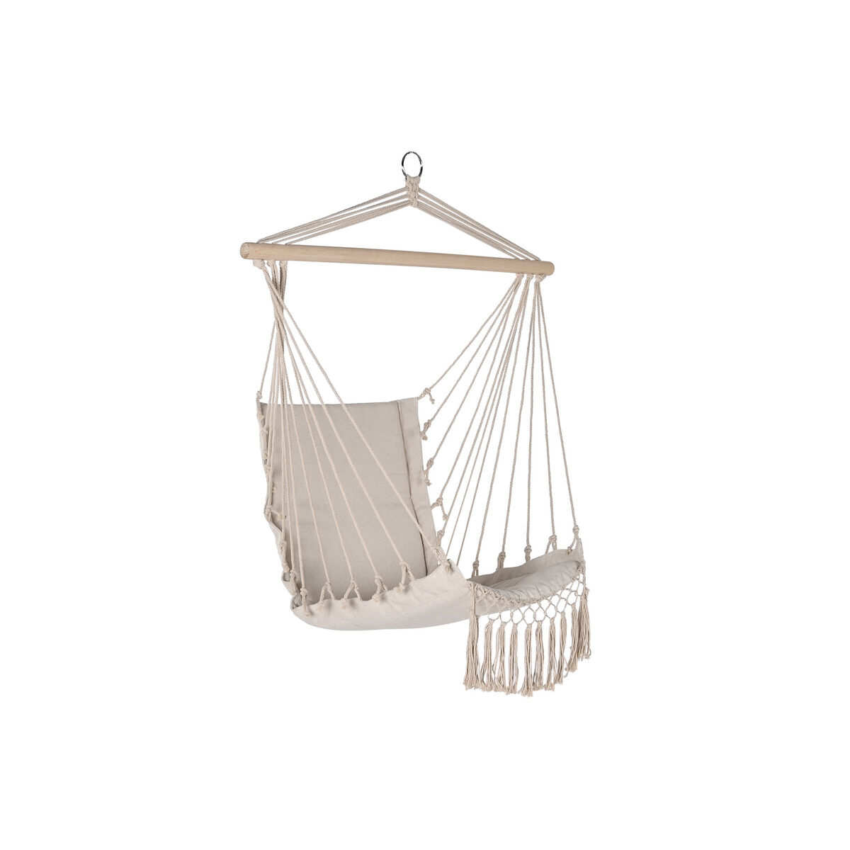 Sedia Da Giardino Home Esprit Bianco Naturale Cotone Legno 90 X 50 X 130 cm