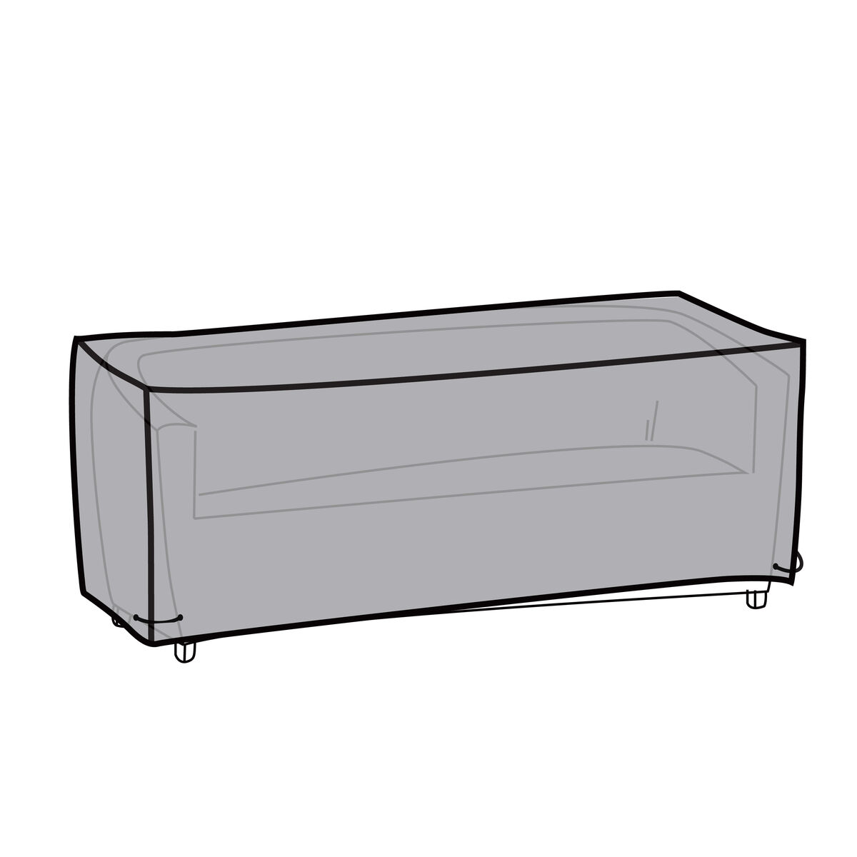Copridivano Dkd Home Decor Nero Grigio Scuro 205 X 80 X 60 cm