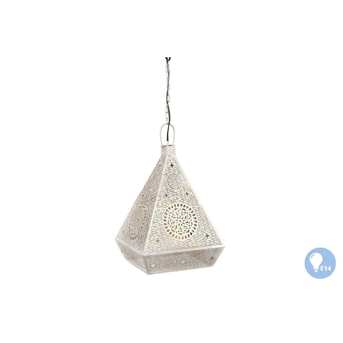 Lampadario Home Esprit Bianco Dorato Metallo 25 W 29 X 26 X 40 cm