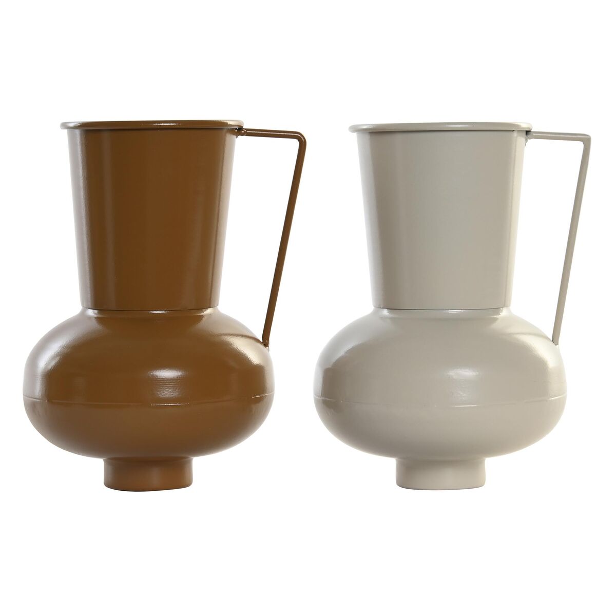 Vaso Dkd Home Decor 13 X 12.5 X 17 Cm Beige Metallo Arancio Senape (2 Unità)