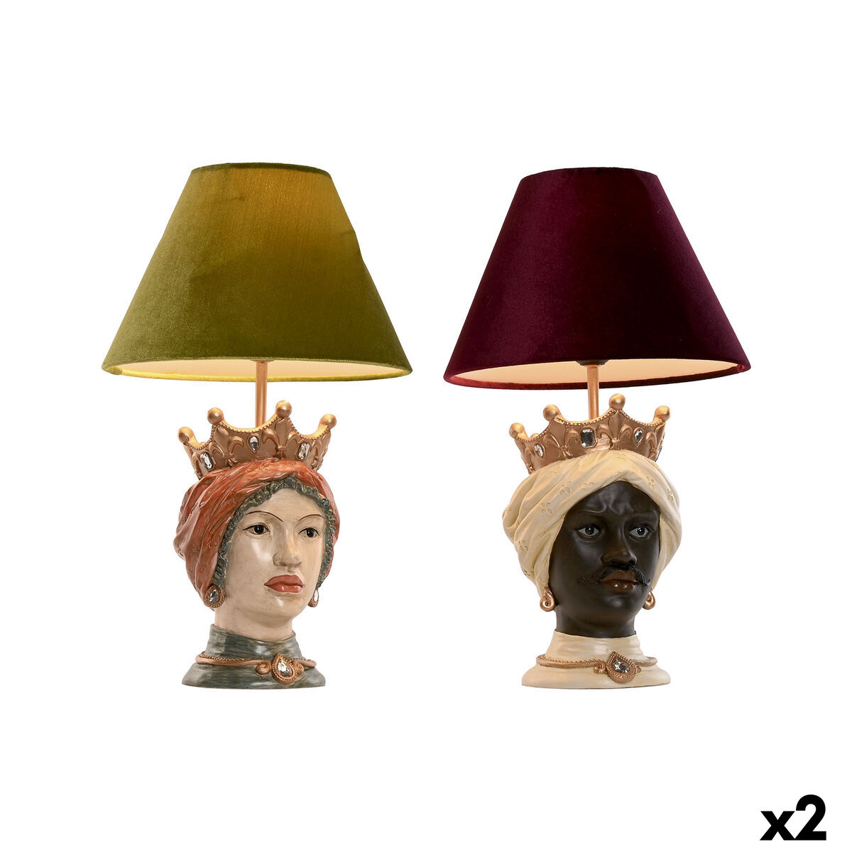 Lampada Da Tavolo Home Esprit Multicolore Resina 26 X 26 X 43 Cm (2 Unità)