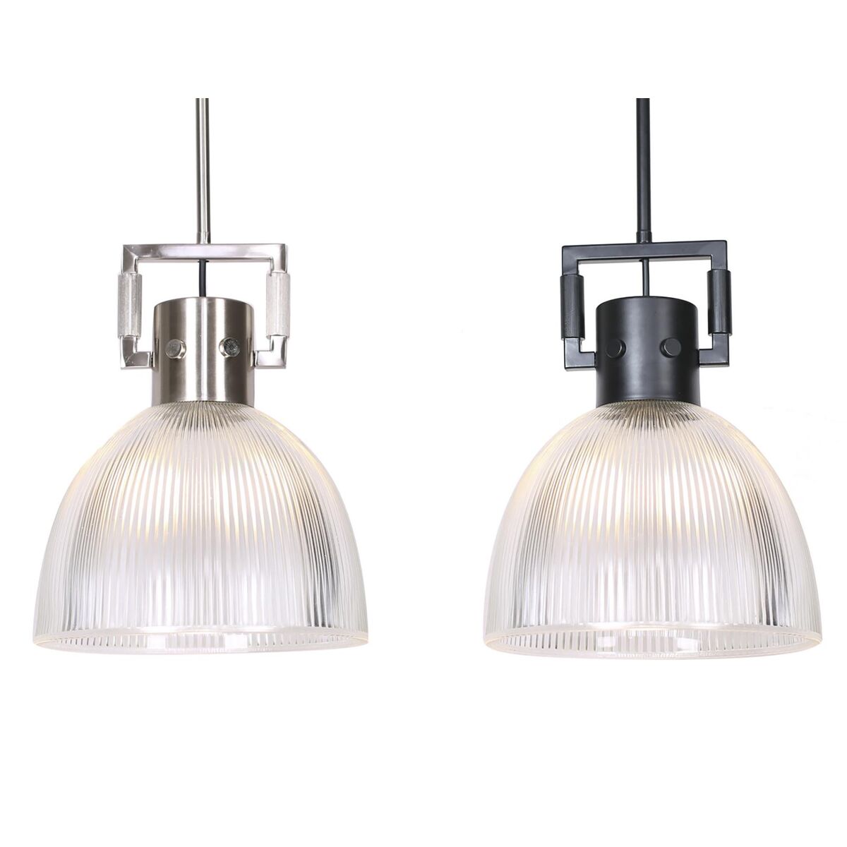 Lampadario Dkd Home Decor Nero Argentato Metallo Cristallo 25,4 X 25,4 X 35,5 Cm (2 Unità)