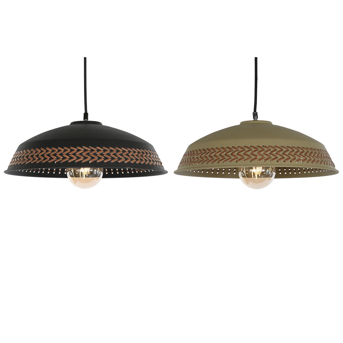 Lampadario Dkd Home Decor Marrone Nero Crema Metallo 50 W 42 X 42 X 24 Cm (2 Unità)