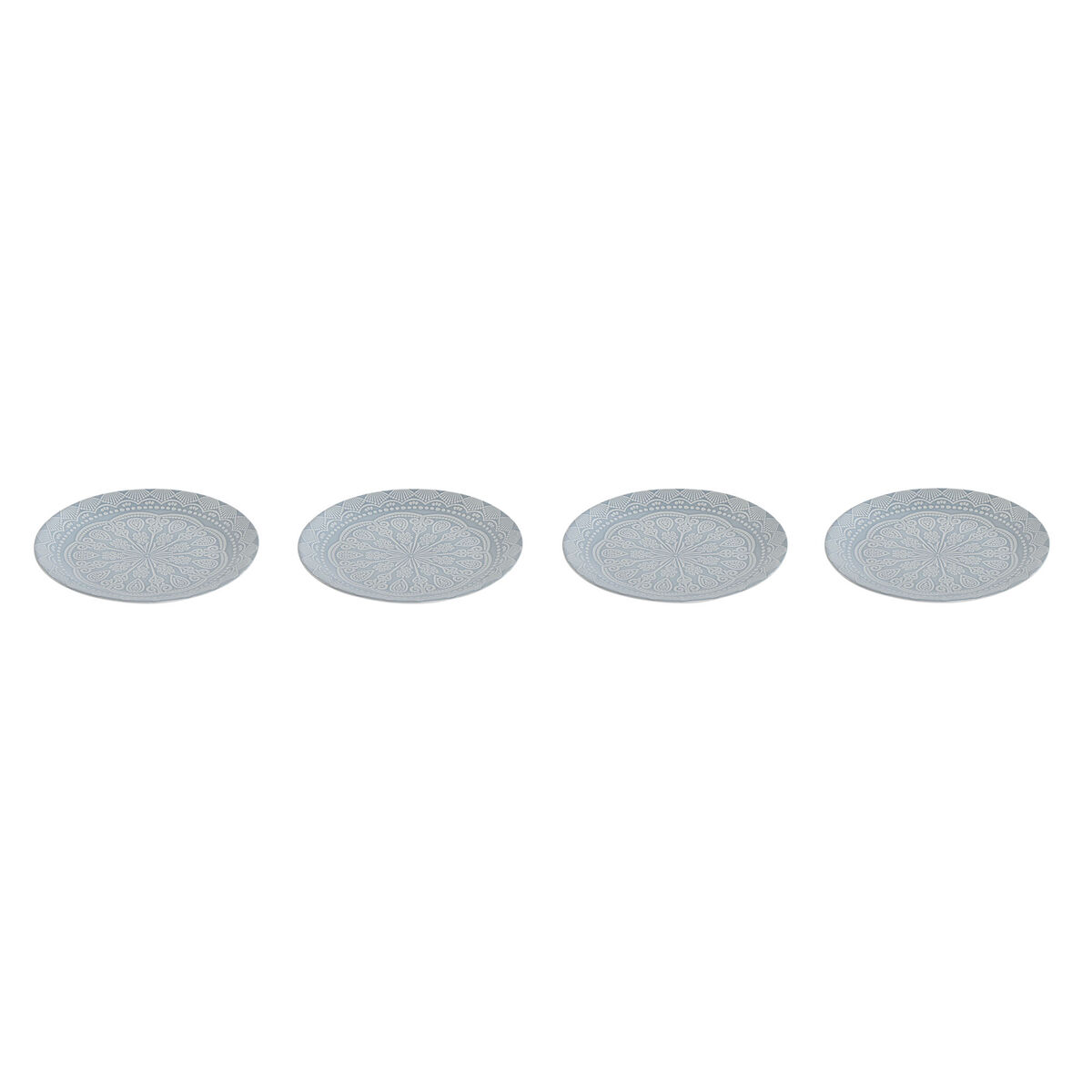 Set Di Piatti Home Esprit Azzurro Gres Mandala Arabo 27 X 27 X 2,8 cm