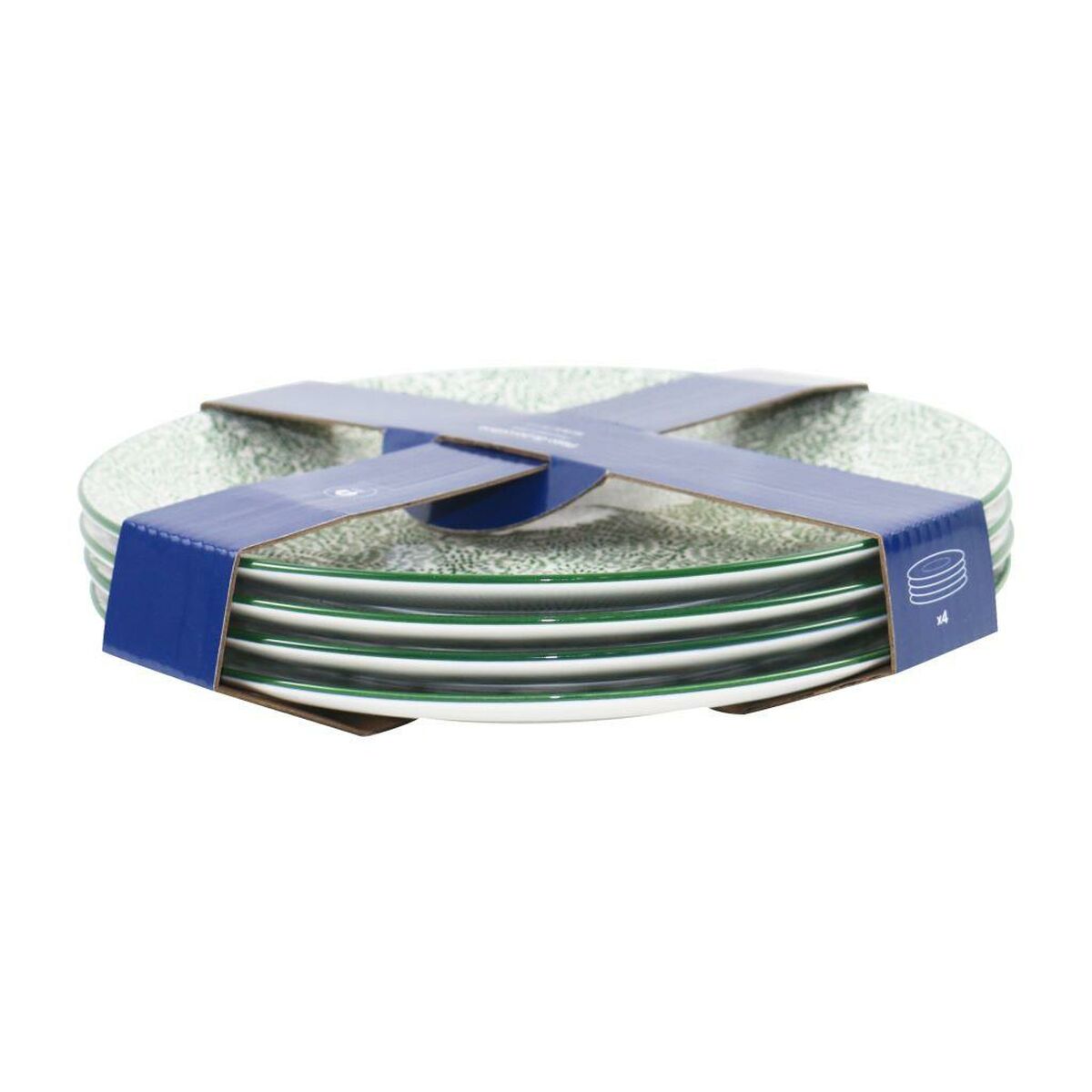 Set Di Piatti Home Esprit Azzurro Gres Mandala Arabo 27 X 27 X 2,8 cm - Image 3