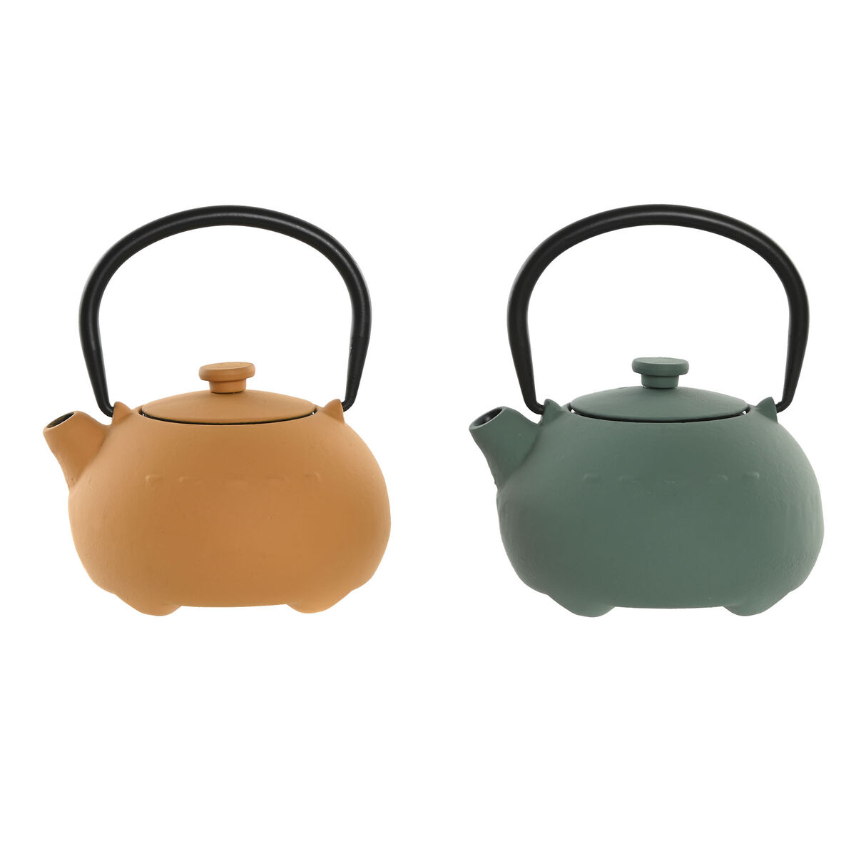 Teiera Home Esprit Giallo Verde Acciaio Inossidabile Ferro 350 Ml (2 Unità)