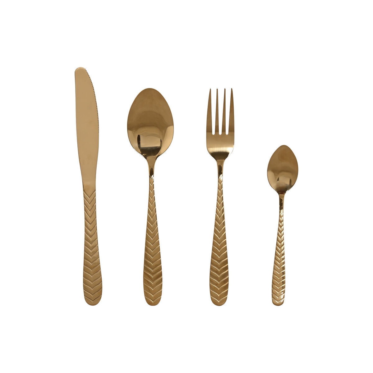 Posate Home Esprit Dorato Acciaio Inossidabile 2 X 0,4 X 22,5 Cm 16 Pezzi
