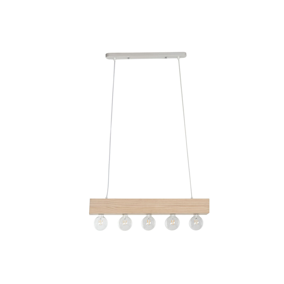 Lampadario Home Esprit Bianco Nero Marrone Chiaro Legno 50 W 80 X 10 X 30 cm