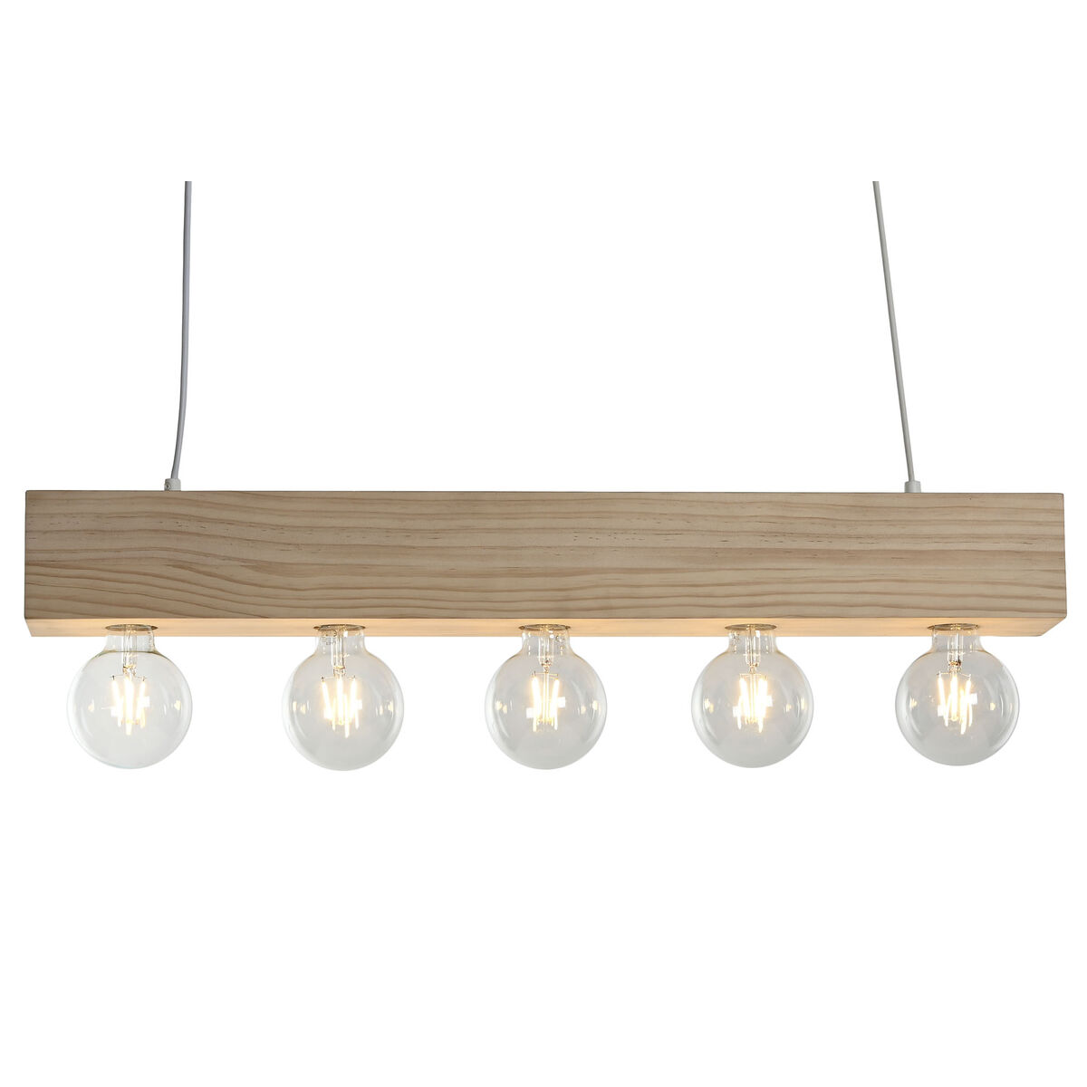 Lampadario Home Esprit Bianco Nero Marrone Chiaro Legno 50 W 80 X 10 X 30 cm - Image 5