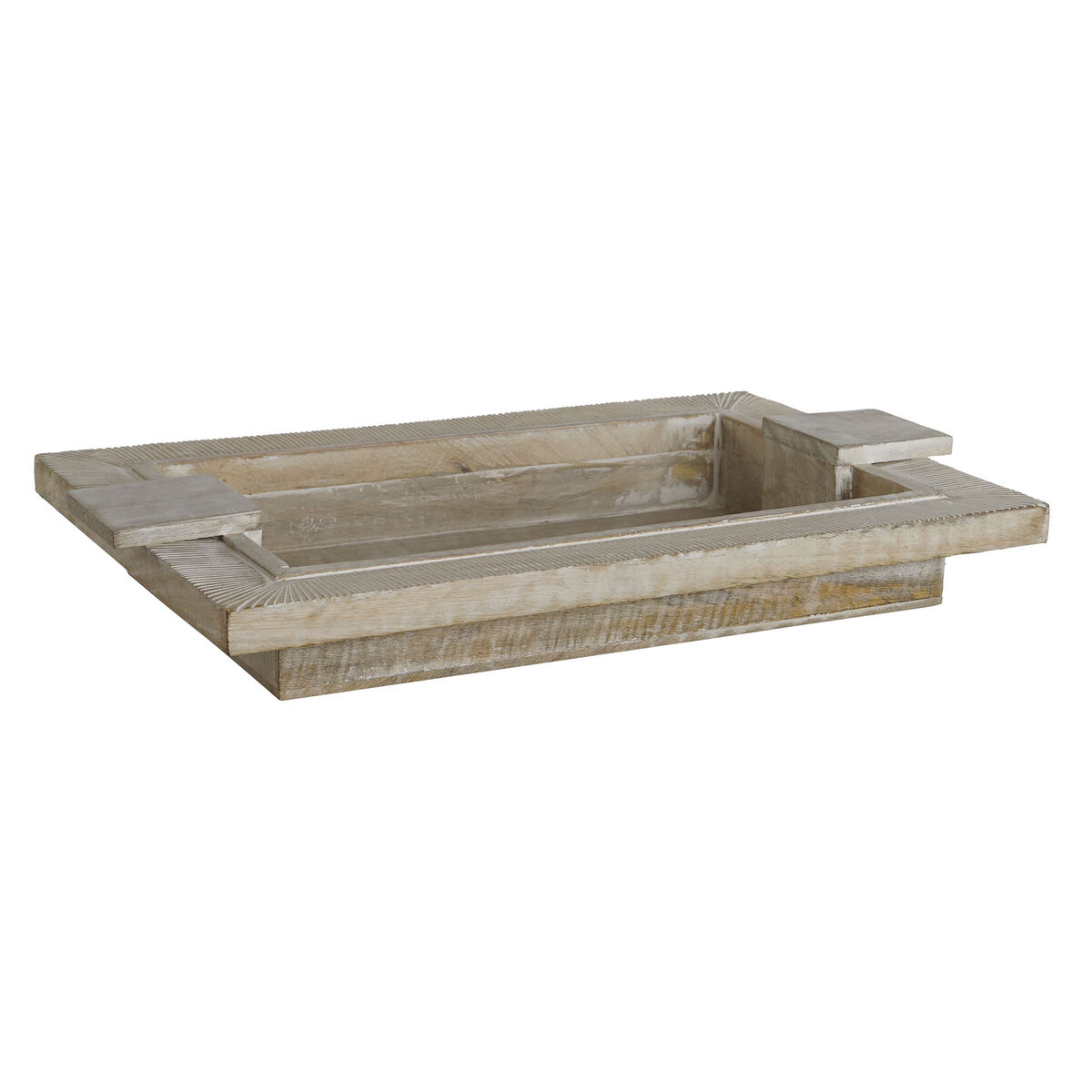 Vassoio Per Aperitivi Home Esprit Bianco Moderno Decapaggio 48 X 30,5 X 7,5 cm