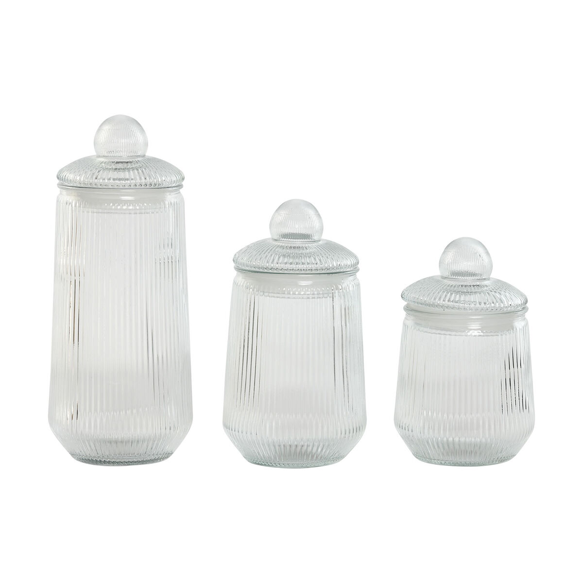 Set Di 3 Barattoli Home Esprit Trasparente Silicone Cristallo 1,4 L 3 Pezzi