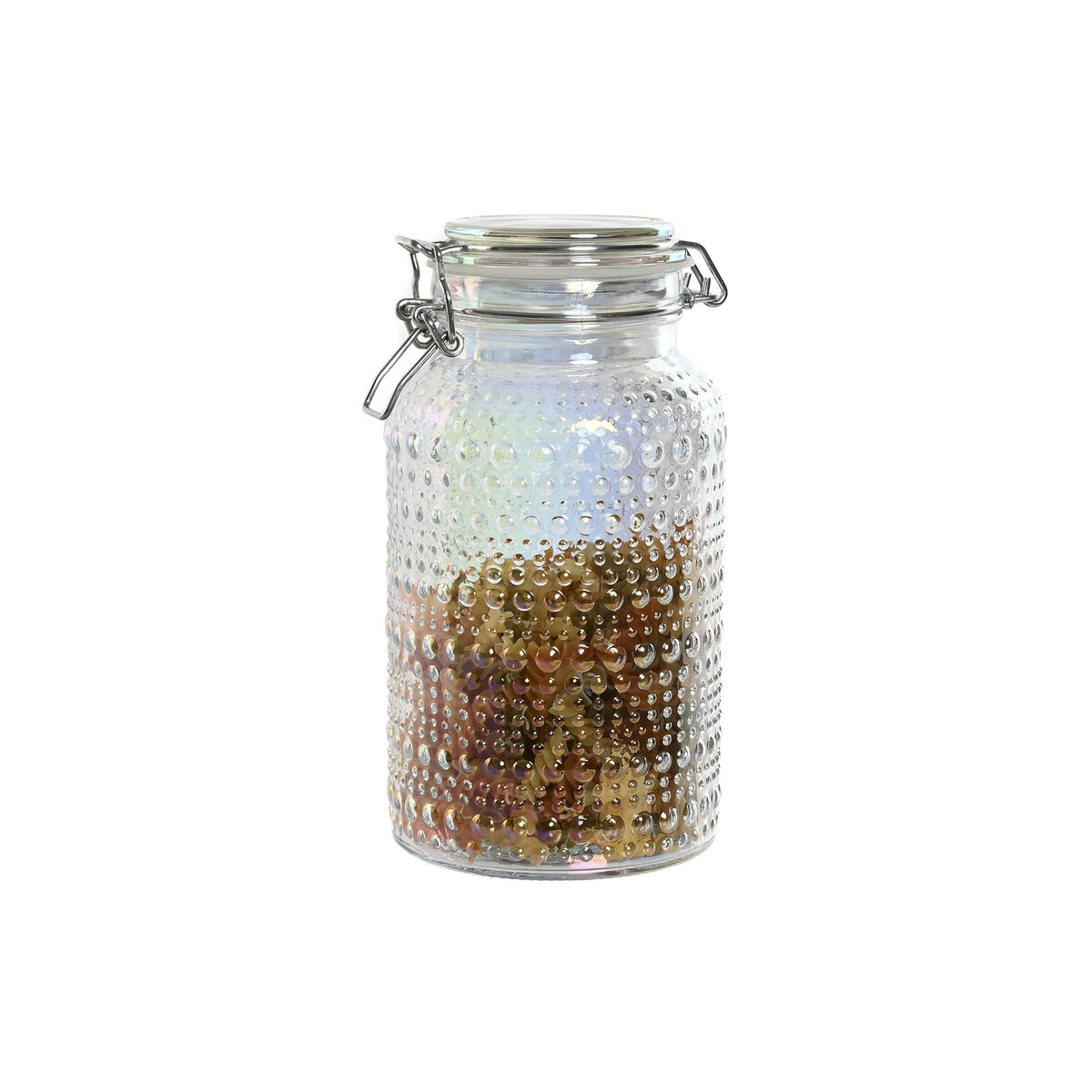 Set Di 3 Barattoli Home Esprit Trasparente Metallo Cristallo 1,2 L 3 Pezzi - Image 4