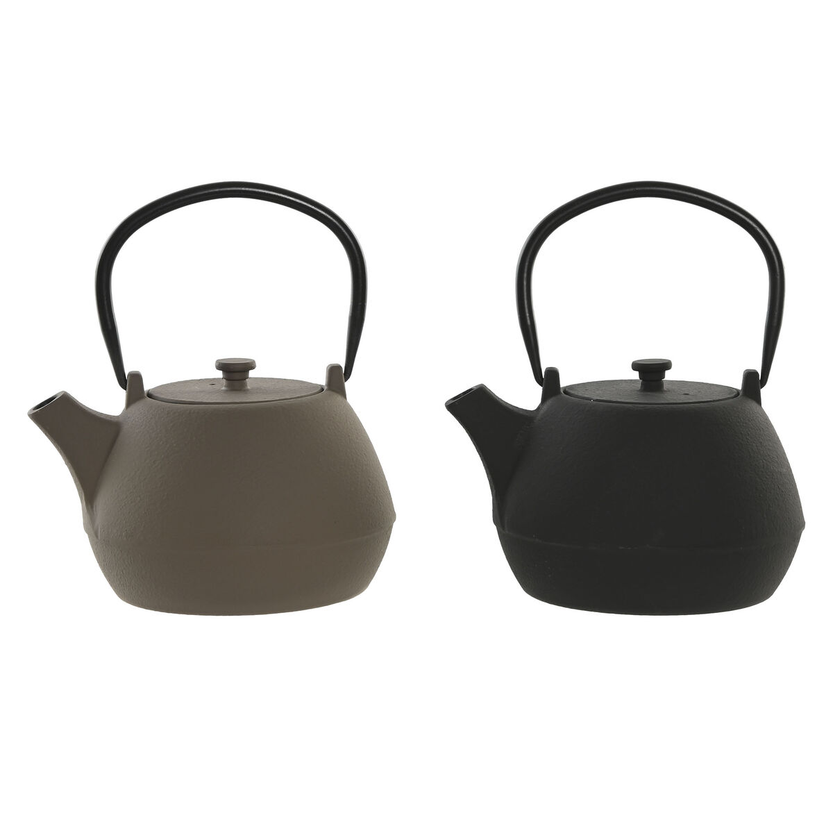 Teiera Home Esprit Nero Beige Acciaio Inossidabile Ferro 1,2 L (2 Unità)