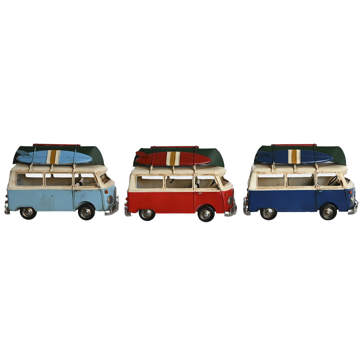 Statua Decorativa Home Esprit Azzurro Rosso Blu Marino 28 X 13,5 X 17,5 Cm (3 Unità)