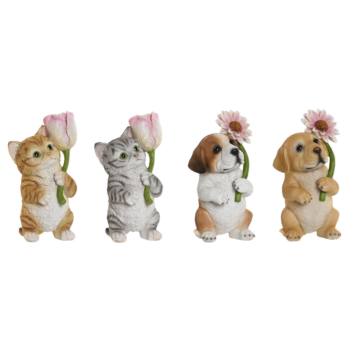 Statua Decorativa Home Esprit Multicolore Animali 10,5 X 9 X 18,5 Cm (4 Unità)