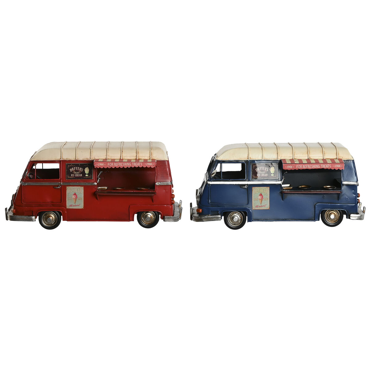 Statua Decorativa Home Esprit Azzurro Rosso Beige Vintage 33 X 17 X 16 Cm (2 Unità)