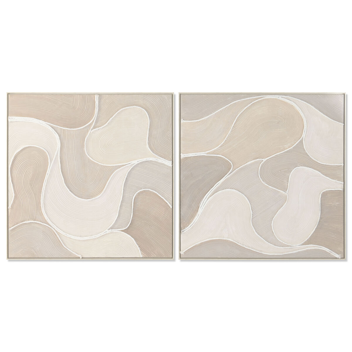 Tela Home Esprit Beige Astratto Scandinavo 102 X 4,5 X 102 Cm (2 Unità)