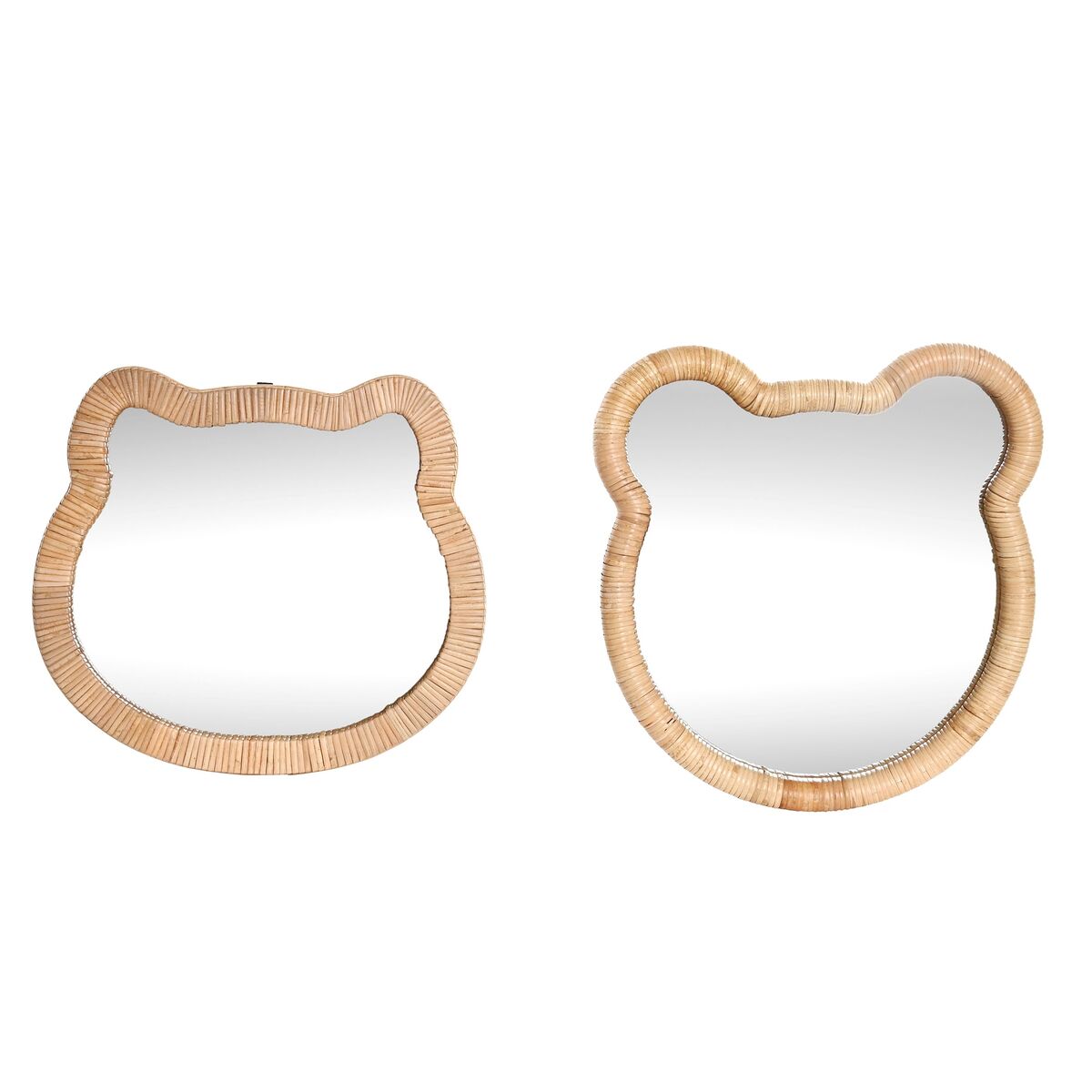 Specchio Da Parete Home Esprit Naturale 40 X 3 X 42 Cm 40 X 3 X 43 Cm (2 Unità)