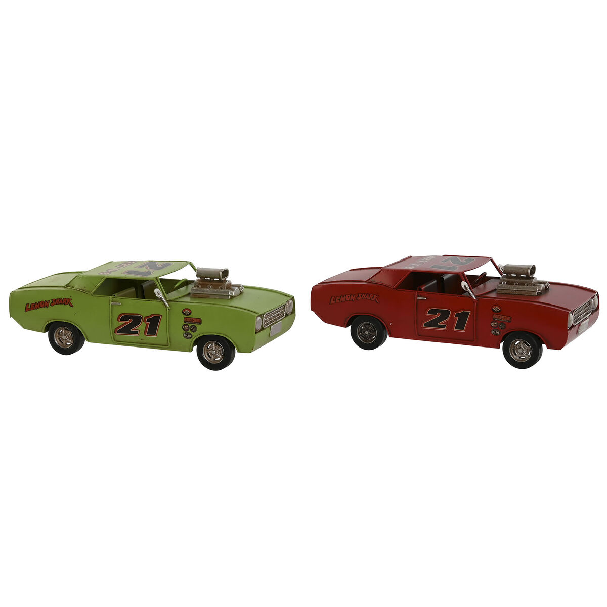 Statua Decorativa Home Esprit Rosso Verde Vintage 25,5 X 10 X 8,5 Cm (2 Unità)