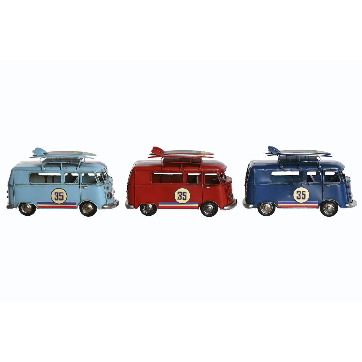 Statua Decorativa Home Esprit Rosso Blu Cielo Blu Marino 27 X 10 X 16 Cm (3 Unità)