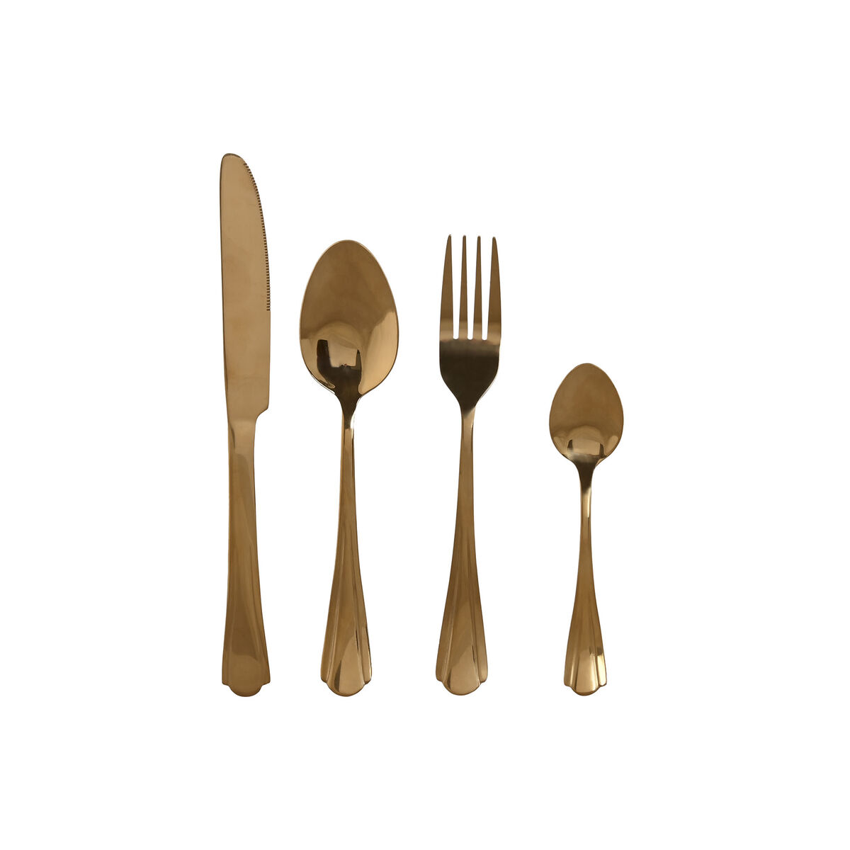 Posate Home Esprit Dorato Acciaio Inossidabile 2 X 0,4 X 24 Cm 16 Pezzi