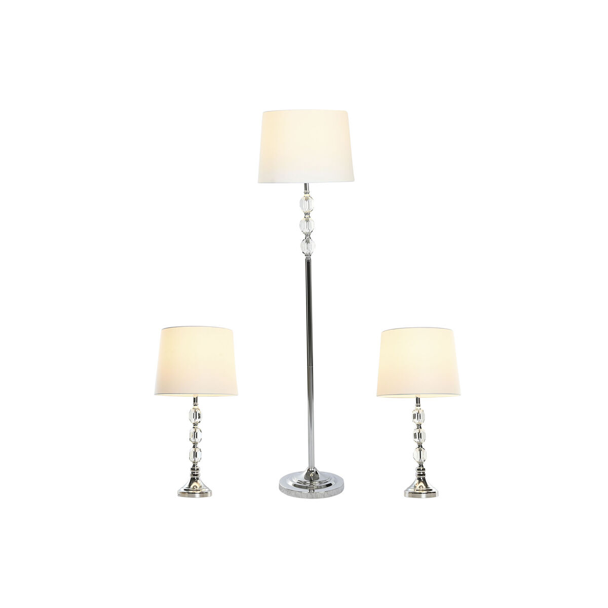 Lampada Da Terra Home Esprit Bianco Argentato 50 W 220 V 35 X 35 X 150 Cm (3 Pezzi)