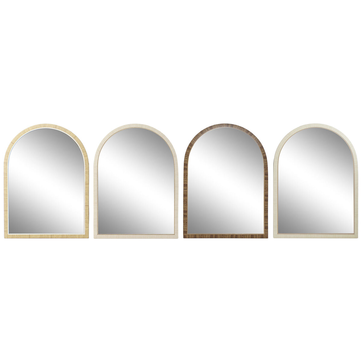 Specchio Da Parete Home Esprit Marrone Beige Naturale Avorio Scandi 55 X 2 X 75 Cm (4 Unità)