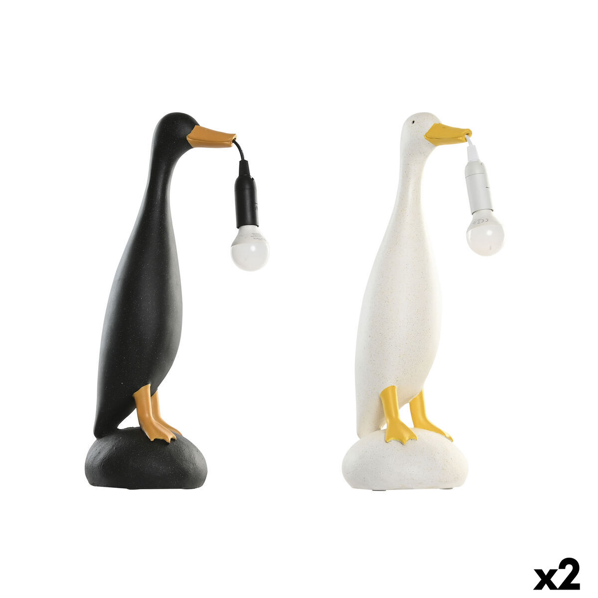 Lampada Da Tavolo Home Esprit Giallo Bianco Nero 25 W 220 V (2 Unità)