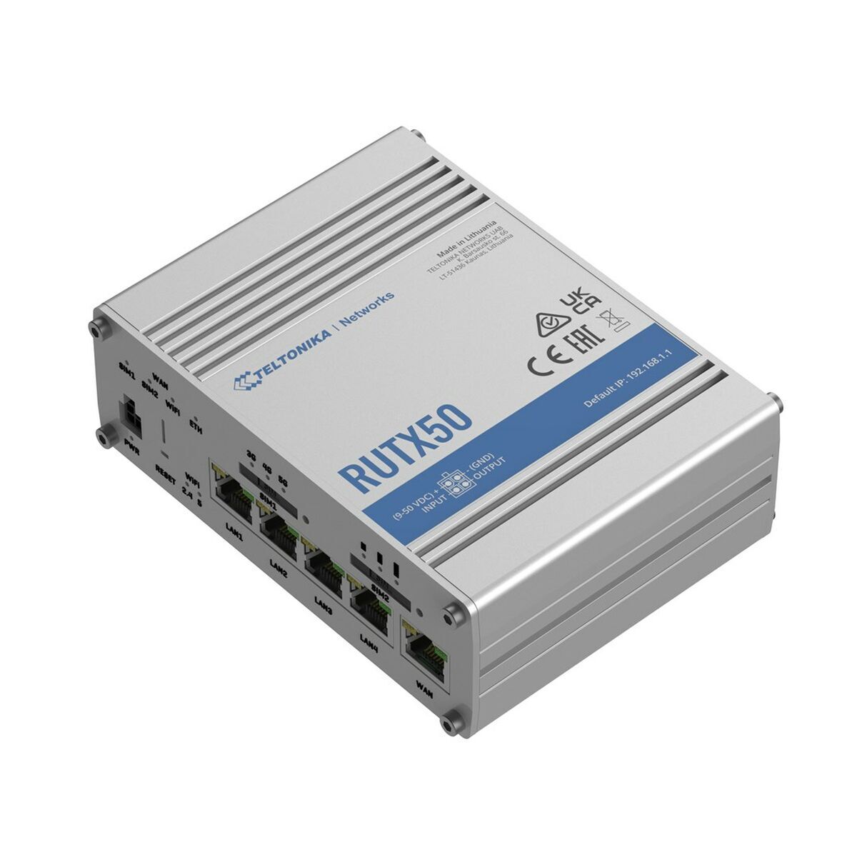 Router Teltonika Rutx50 Nero Acciaio Usb Usb 2.0 Rj45 Ethernet Lan WI-Fi 5 Ghz